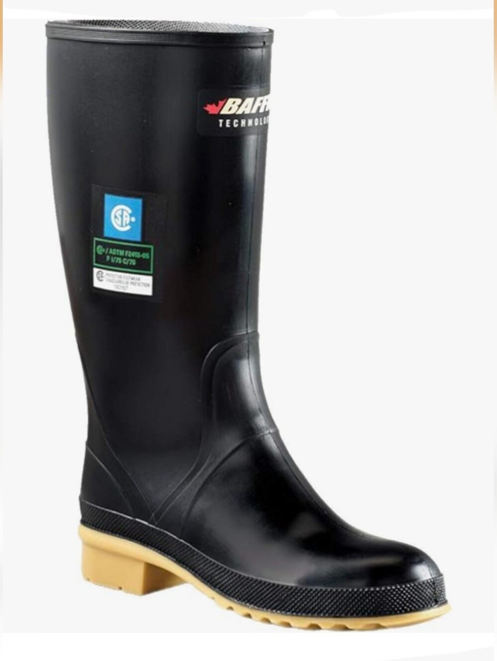 BAFFIN RUBBER RAINBOOTS CSA PROTECTIVE FOOTWEAR BLACK WOMEN'S 6